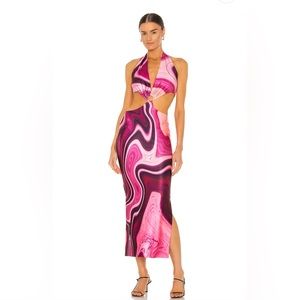 Farai London Gaia Long Dress in Purple